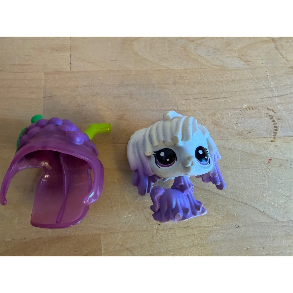 Vintage LPS Hungry Pets Fruit Smoothie Costume Lot - 4 Bobblehead Figures